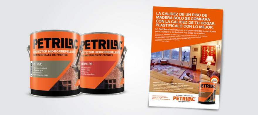 Packaging y aviso gráfico de Petrilac